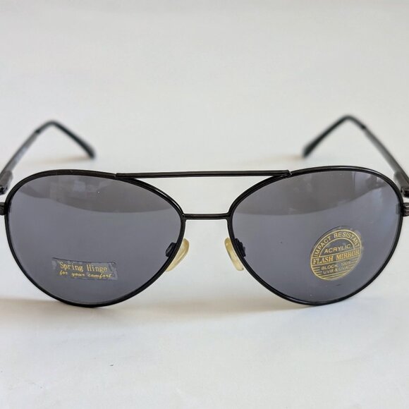 NWT Vintage 90's Aviator Metal Double Bridge Sport Sunglasses (D. Gunmetal) - Picture 1 of 5